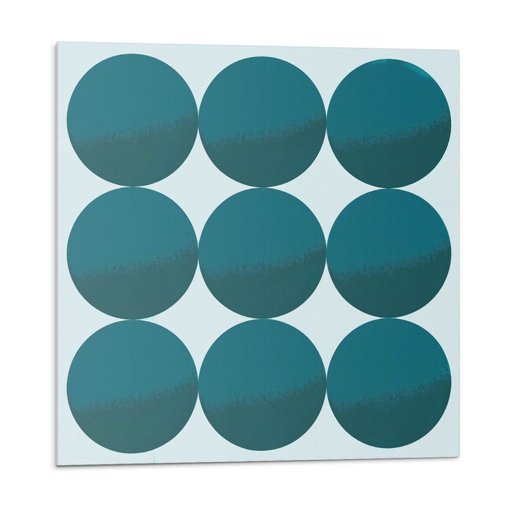 Öntapadó csempék, Wallfluent, Körök elrendezése rácsban, Türkiz, 20x20x20, 010310410020000283152