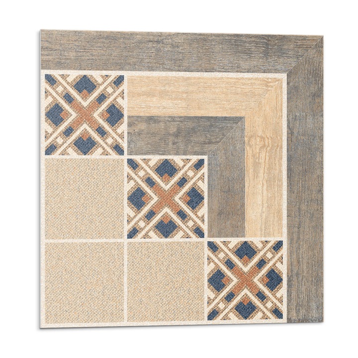 Dekoratív vinil panel, Wallfluent, Geometriai minták a csempéken, Bézs, 4x50x50, 010310410040000283212