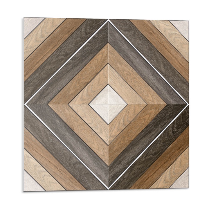 Öntapadó csempék, Wallfluent, Geometriai minta rombuszokkal, Barna, 20x20x20, 010310410020000283203