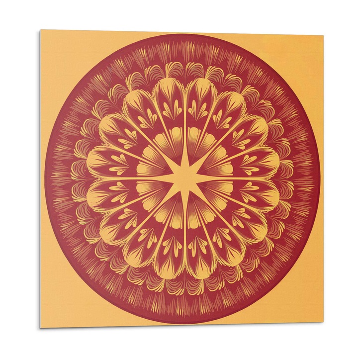 Öntapadó dekoratív panel, Wallfluent, Mandala minta csillaggal, Bordó, 4x50x50, 010310410040000283166