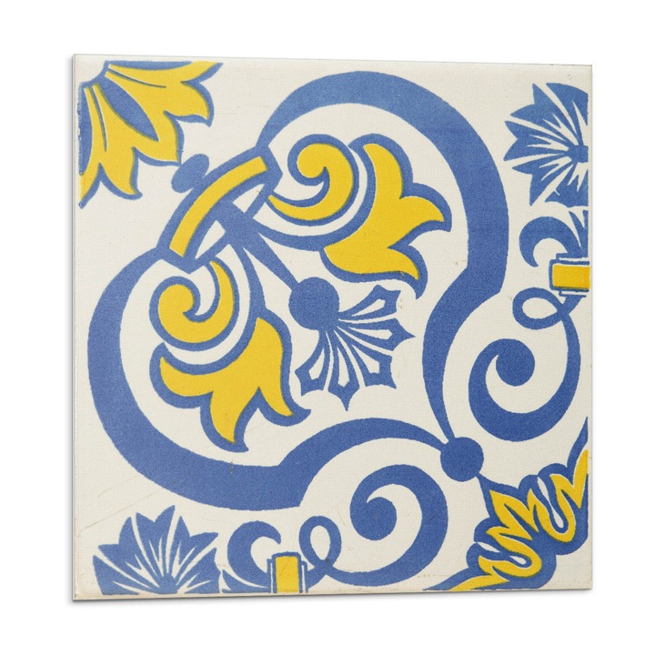 Dekoratív vinil panel, Wallfluent, Florisztikai minta díszekkel, Kék, 4x50x50, 010310410040000283181