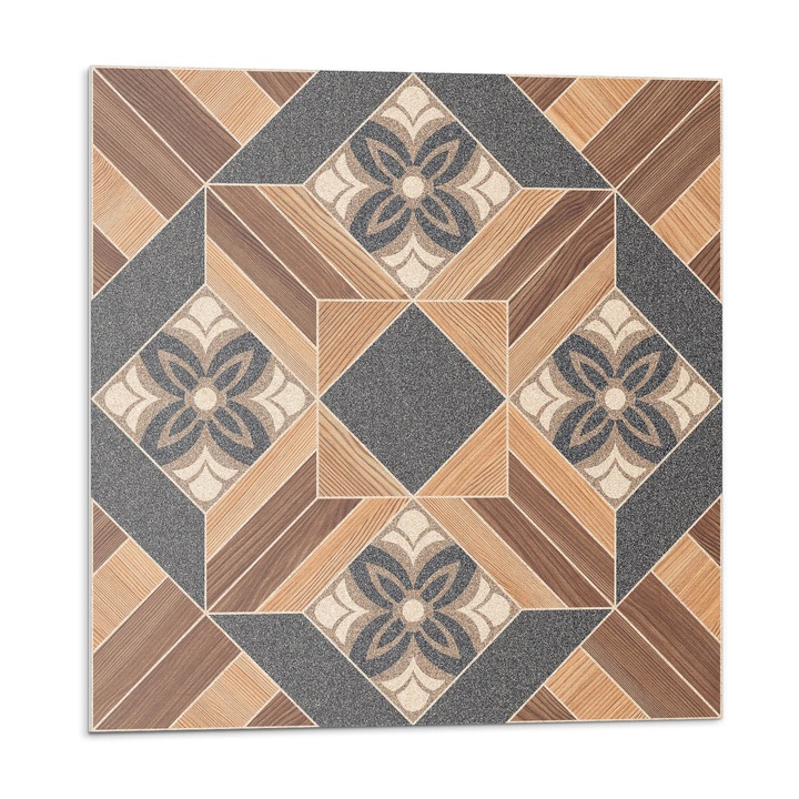 Placi autoadezive, Wallfluent, Model cu motive florale, Maro, 20x20x20, 010310410020000283223