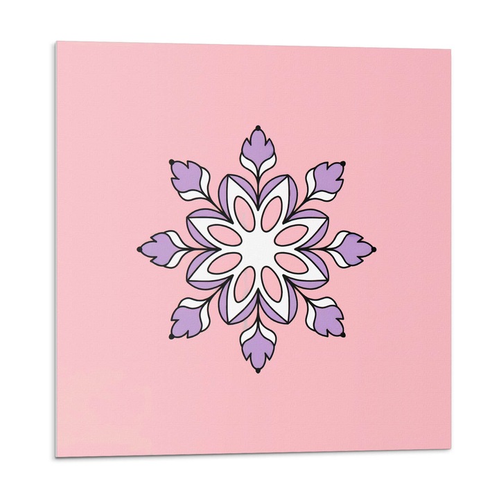 Öntapadó csempék, Wallfluent, Virágos mandala minta, Rózsaszín, 20x20x20, 010310410020000282993