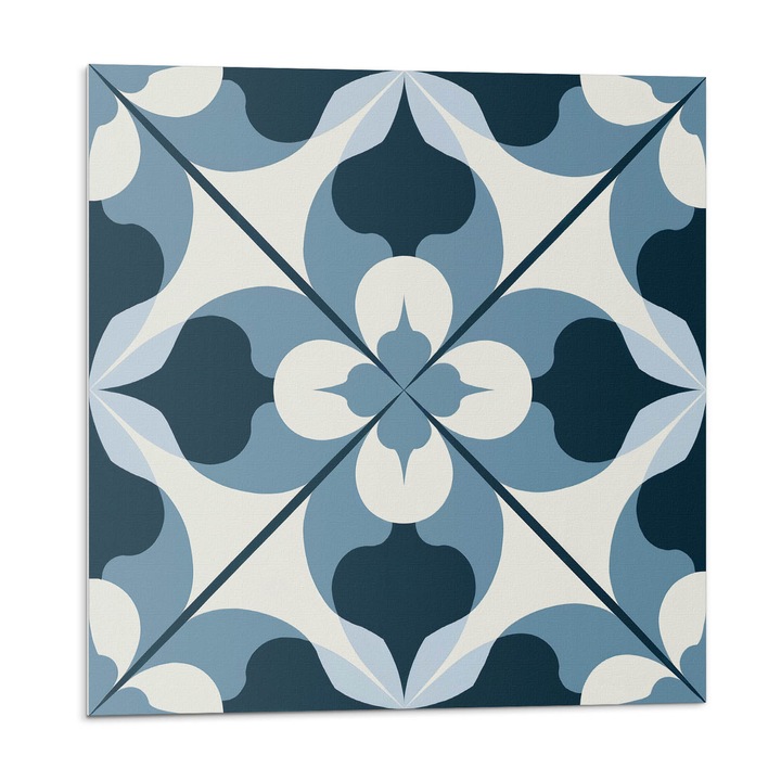 Öntapadó csempék, Wallfluent, Absztrakt geometrikus minta, Kék, 20x20x20, 010310410020000283110