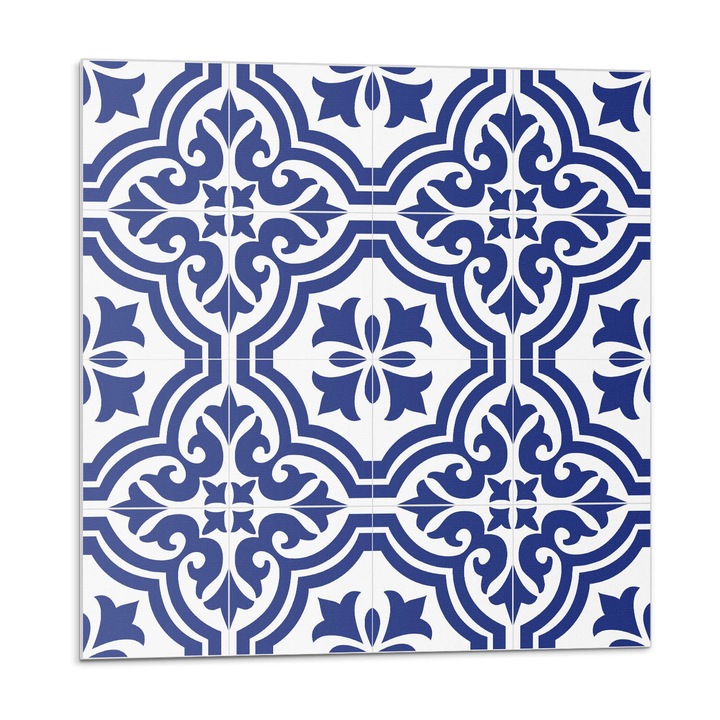 Panou lipibil perete, Wallfluent, Model de plante in placi, Albastru, 4x50x50, 010310410040000283264