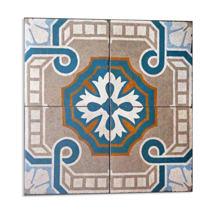 Öntapadó csempék, Wallfluent, Mozaik minta díszekkel, Szürke, 20x20x20, 010310410020000283206