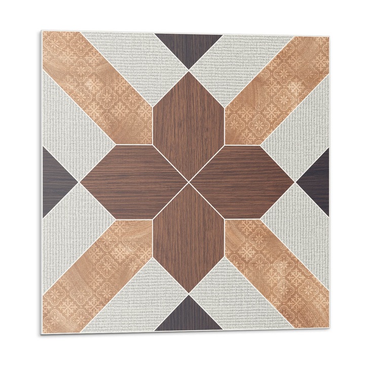 Dekoratív vinil panel, Wallfluent, Geometrikus minta motívummal, Barna, 4x50x50, 010310410040000283218