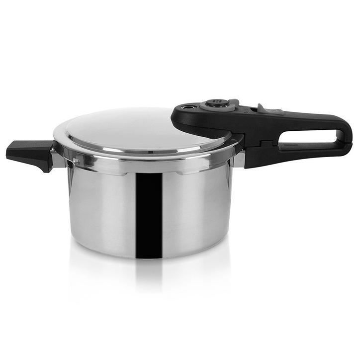 Kukta, Orion, Vant, Rozsdamentes acél, 4 l Űrtartalom, Automatikus Kikapcsolás, Biztonsági szelep, Gazdaságos főzés, 45x25x16,5 cm, Minden típusú tűzhelyhez alkalmas, Ezüst