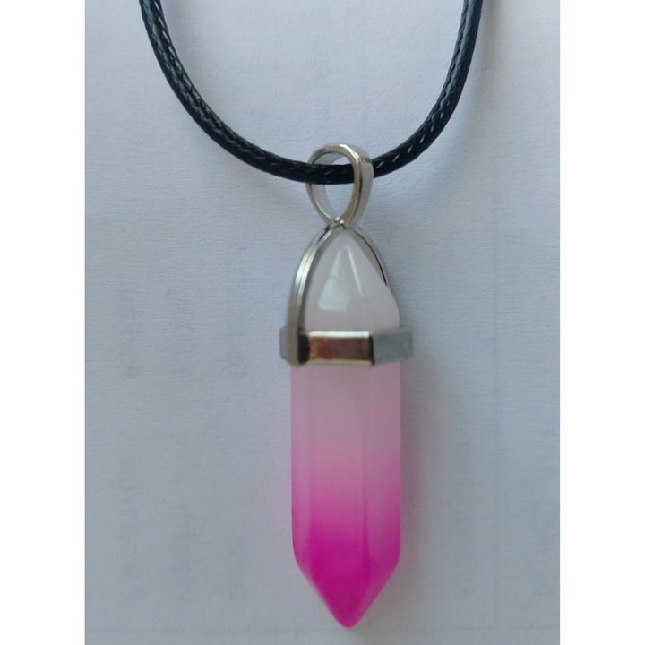 Colier cu pandantiv din piatra naturala, Opal roz, pentru Balanta si Scorpion