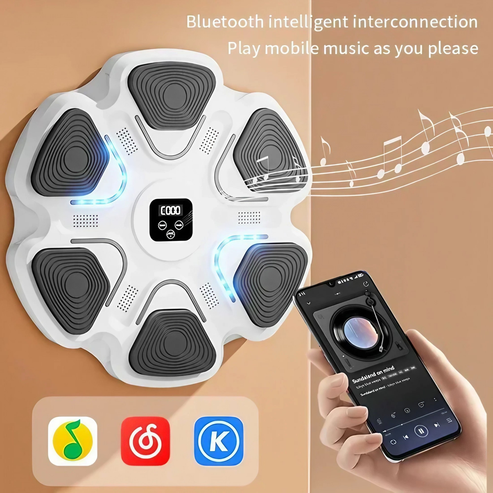 Aparat Box Cu Muzica, Montabil pe Perete, Alb, Difuzor, Bluetooth ...