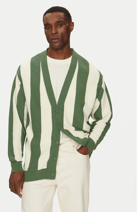 Férfi kardigán, Mustang, 304779060, Pamut/Poliészter, Zöld, Zöld