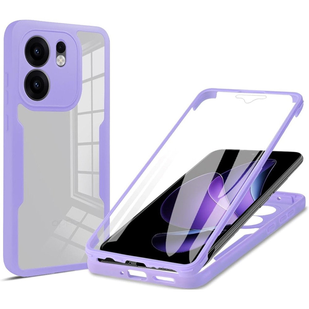 Husa + Folie pentru Oppo Reno13 F 4G / Reno13 F 5G / Reno13 FS 5G, SKYDDAR INNOVATION, [Pachet 360°] ColorVerse, Mov, set cu sticker