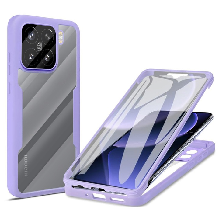 Husă telefon Techsuit 360 Series, mov, pentru Xiaomi 15, cu protecție ecran