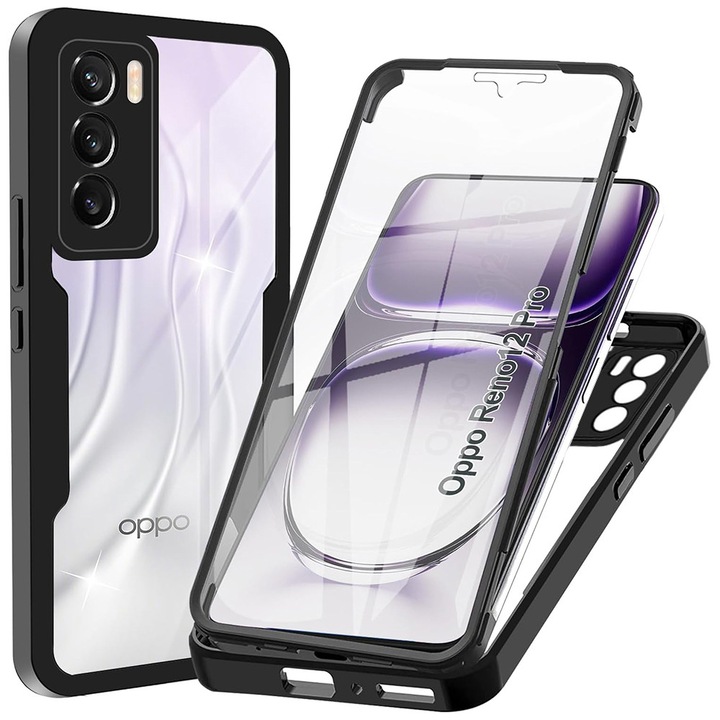 Калъф за Oppo Reno12 Pro - Smartphosis ColorVerse 360 - Удароустойчив - Черен