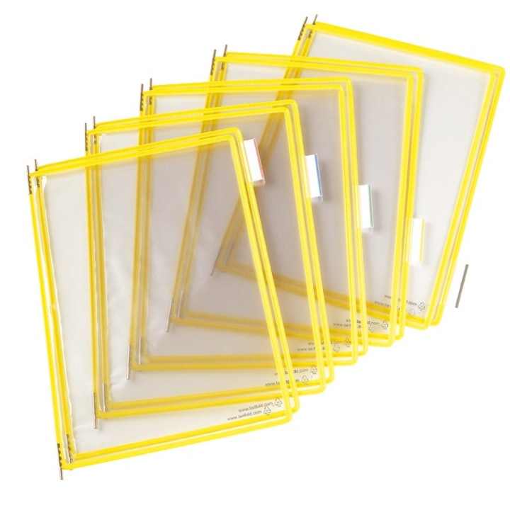 Set folie pentru sistem de prezentare Tarifold A4, 10 bucati galbene