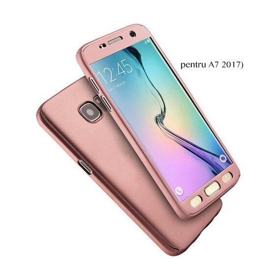 Husa 360 pentru Galaxy A7 (2017) Rose Gold