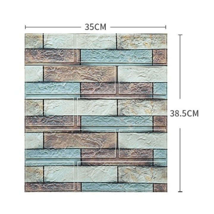 10 db Flippy 3D tapétalap készlet, 35 x 38 cm, 3 mm, 1,33 nm, többszínű