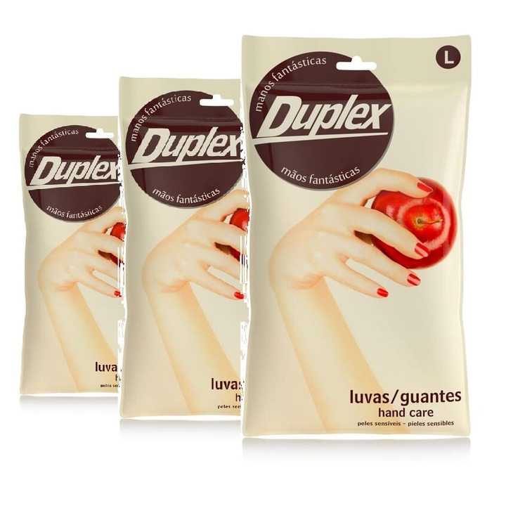 Set 3x manusi de unica folosinta, Renova, Duplex Hand Care, nitril, albastru, marimea L