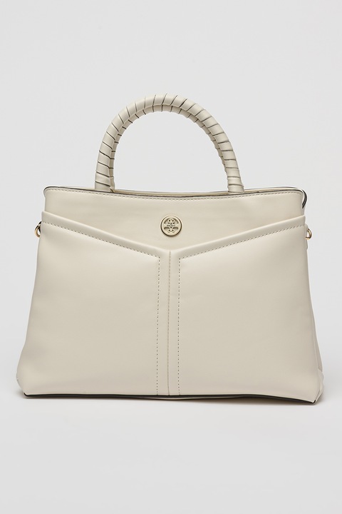 NINE WEST, Levehető pántos műbőr válltáska, Krémszín