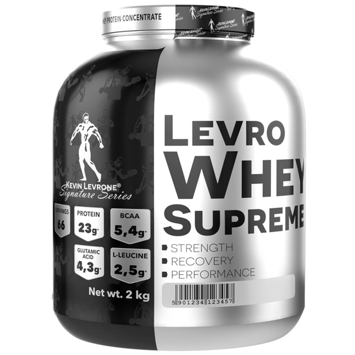 Pudra proteica, Kevin Levrone Whey Supreme, 2000g, 66 portii, aroma cu indulcitori, fara zahar adaugat