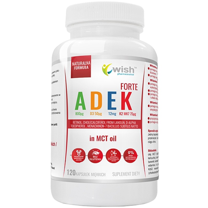 Supliment alimentar, Wish Pharmaceutical, 120 capsule moi, vitamine A, D, E, K