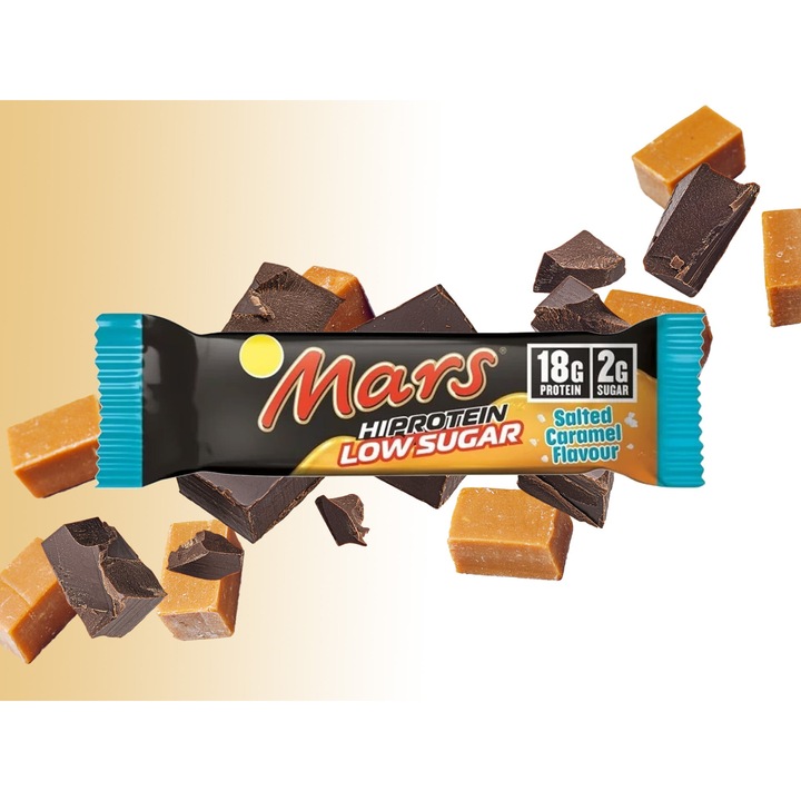 Baton Mars Hi-Protein Low Sugar, 57g, 18g proteine, 2g zahar, caramel sarat