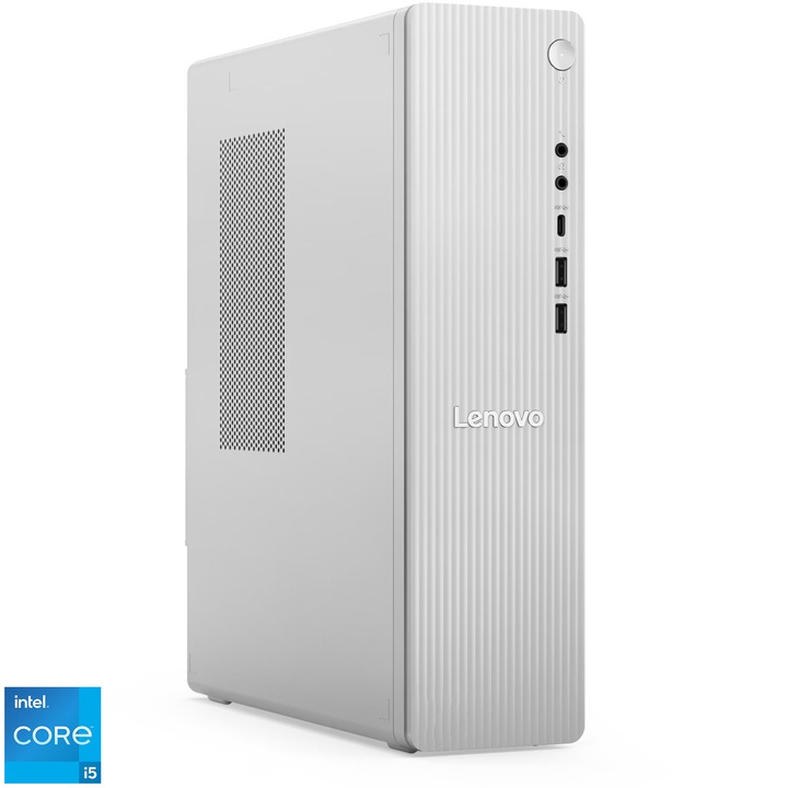 Настолен компютър Lenovo IdeaCentre Tower 08IRH9 с процесор Intel Core i5-13420H до 4.6GHz, 16GB DDR5, 512GB SSD M.2 2280 PCIe 4.0x4 NVMe, Intel UHD Graphics, без операционна система, сиво