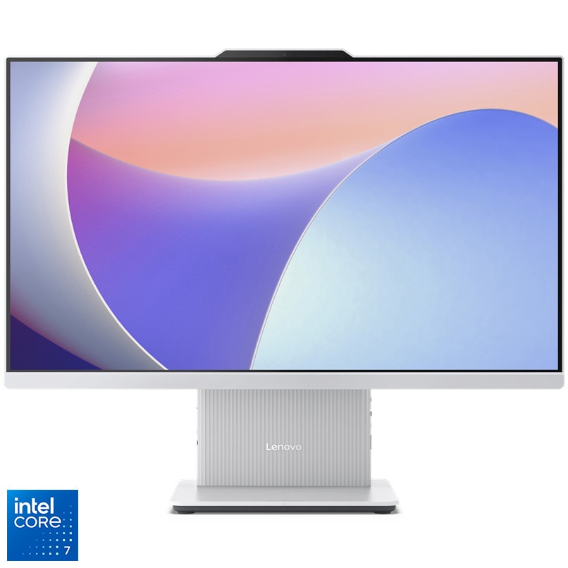 Sistem All-in-One Lenovo IdeaCentre AIO 24IRH9 cu procesor Intel® Core™ 7 240H pana la 5.2GHz, 23.8", Full HD, IPS, 16GB DDR5, 1TB SSD M.2 2280 PCIe 4.0x4 NVMe, Intel® Graphics, No