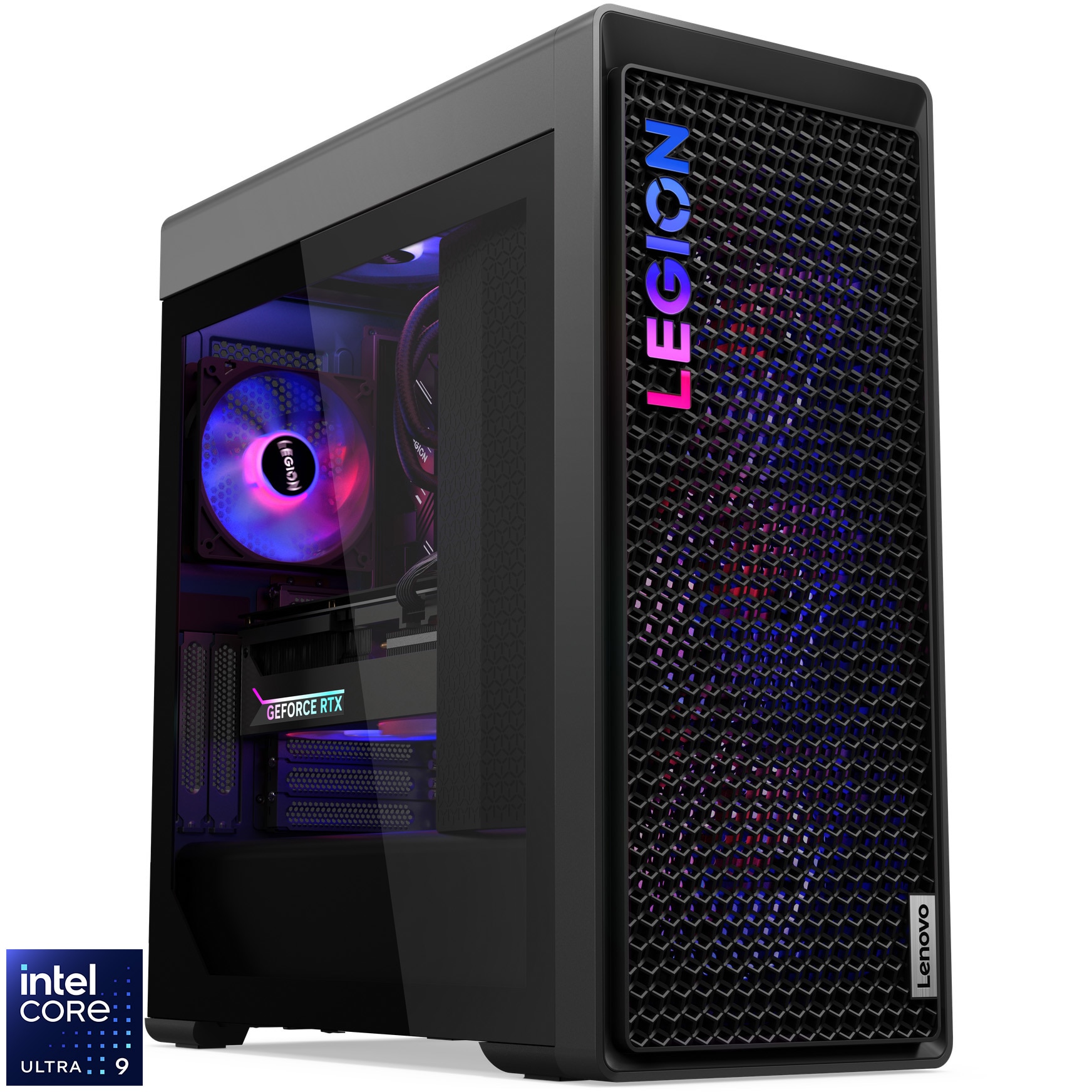 Sistem Desktop PC Gaming Lenovo Legion T7 34IAS10 cu procesor Intel® Core Ultra 9 285K pana la 5.7GHz, 32GB DDR5, 1TB SSD, NVIDIA® GeForce RTX™ 5070 Ti 16GB GDDR7, No OS, Storm Gre