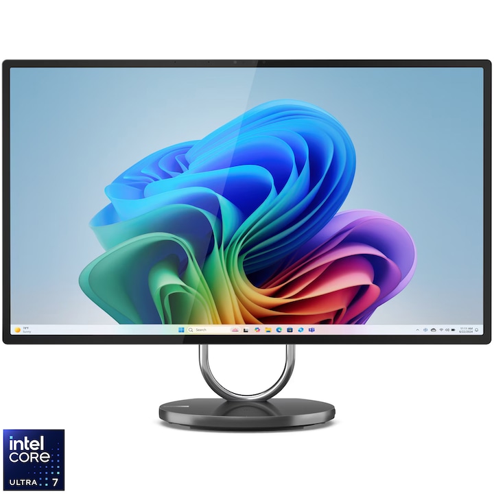Lenovo Yoga AIO 32ILL10 All-in-One számítógép, Intel Core Ultra 7 258V processzorral, akár 4,8 GHz-ig, 31,5", UHD, IPS, 32 GB LPDDR5x, 1 TB SSD M.2 2280 PCIe 4.0x4 NVMe, NVIDIA GeForce RTX 4050 6 GB GDDR6, Windows 11 Home, viharszürke, 3 év Premium Care