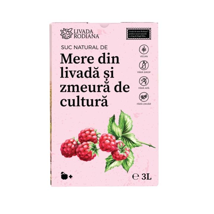 Suc natural de mere din livada si zmeura de cultura, 3 L