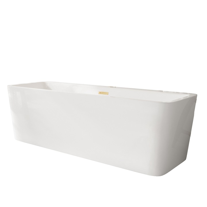 Cada freestanding Balneo ROMA MIRROR GOLD, 170x80cm, accesorii aurii, acrilica