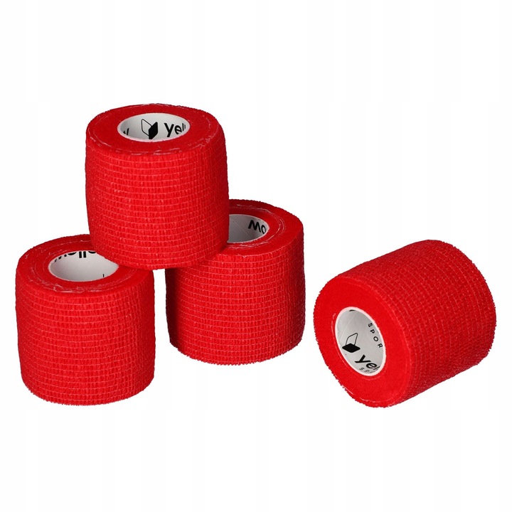 Bandaj pentru glezne, Zarys, set 4 bucati, rosu, 5cm x 4,5m