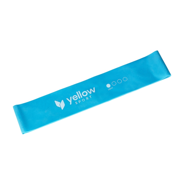Banda elastica loop pentru exercitii yellowSPORT yellowLOOP Band, latex, albastru, rezistenta 1-5 kg
