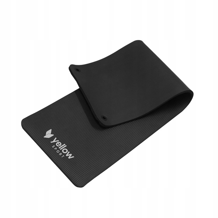 Saltea de antrenament YellowSport, 183x61cm, NBR, neagra, 1,5cm, cu gauri