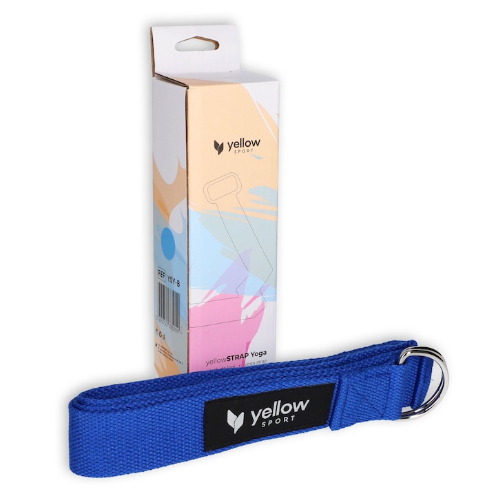 YellowSport jóga heveder, kék, 183x3,8 cm, fitness kiegészítő készlet