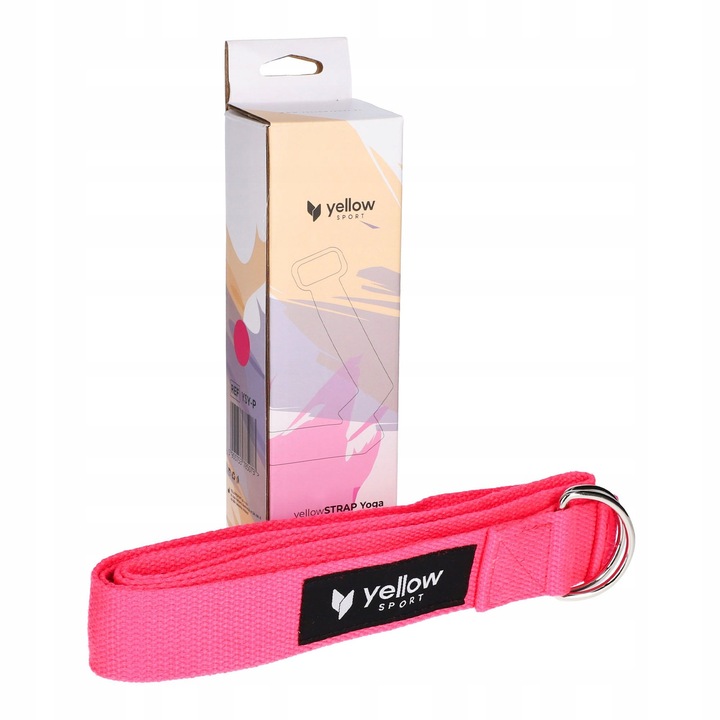 YellowSport jóga pánt, rózsaszín, 183x3,8 cm, fitness kiegészítő készlet