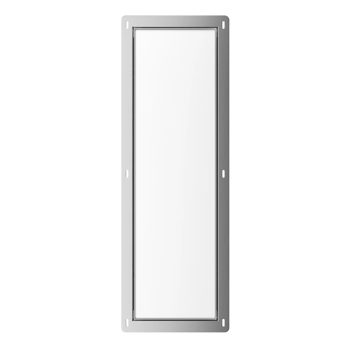 Suport pentru perie WC BALNEO WALL-BOX BRUSH, sticla alba, 68,2x23,2x15cm, montare in perete, sticla securizata, inox AISI 304