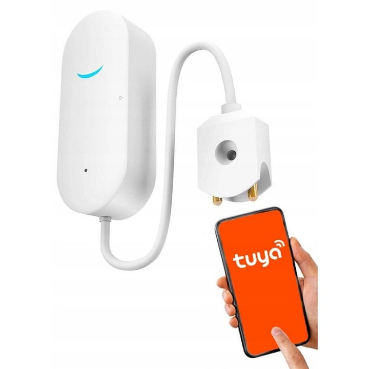 Senzor de inundatie controlat prin Wi-Fi Aplicatia Tuya Smart Baterie Bluetooth