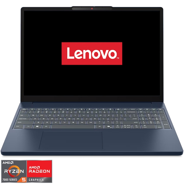 Laptop Lenovo IdeaPad Slim 3 15ARP10, AMD Ryzen™ 5 7535HS processzorral akár 4.55GHz-ig, 15.3" WUXGA, IPS, 24GB DDR5 RAM, 512GB SSD, AMD Radeon™ 660M Graphics, Operációs rendszer nélkül, Cosmic Blue