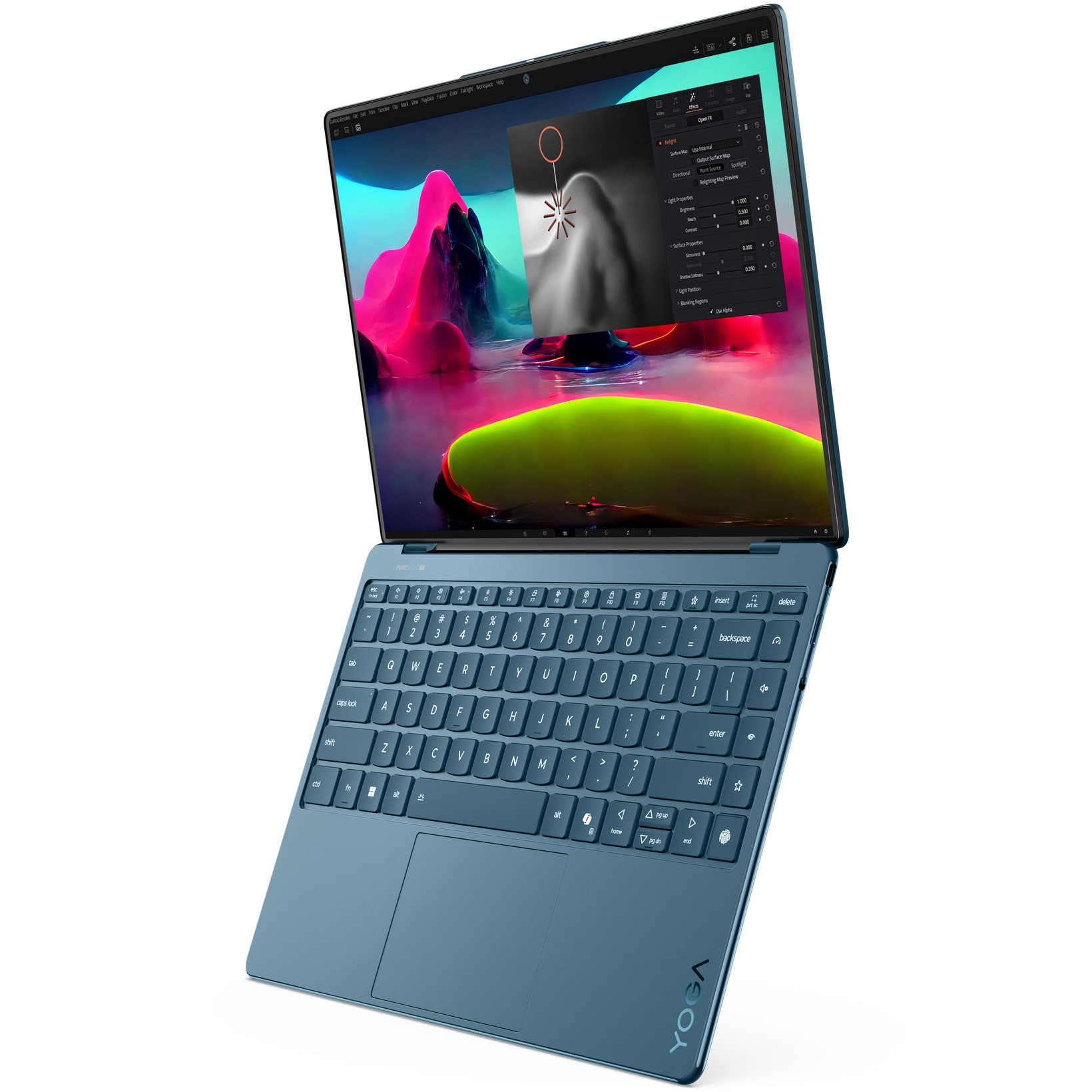 Laptop Lenovo Yoga Slim 9 14ILL10 cu procesor Intel® Core™ Ultra 7 258V pana la 4.8GHz, 14" 4K WQUXGA, OLED, 120Hz, Touch, 32GB LPDDR5x, 1TB SSD, Intel® Arc™ Graphics, Windows® 11 Home, Tidal Teal, 3y on-site Premium Care