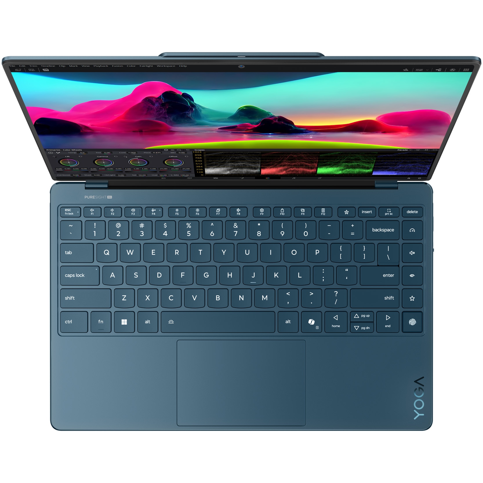 Laptop Lenovo Yoga Slim 9 14ILL10 cu procesor Intel® Core™ Ultra 7 258V pana la 4.8GHz, 14" 4K WQUXGA, OLED, 120Hz, Touch, 32GB LPDDR5x, 1TB SSD, Intel® Arc™ Graphics, Windows® 11 Home, Tidal Teal, 3y on-site Premium Care
