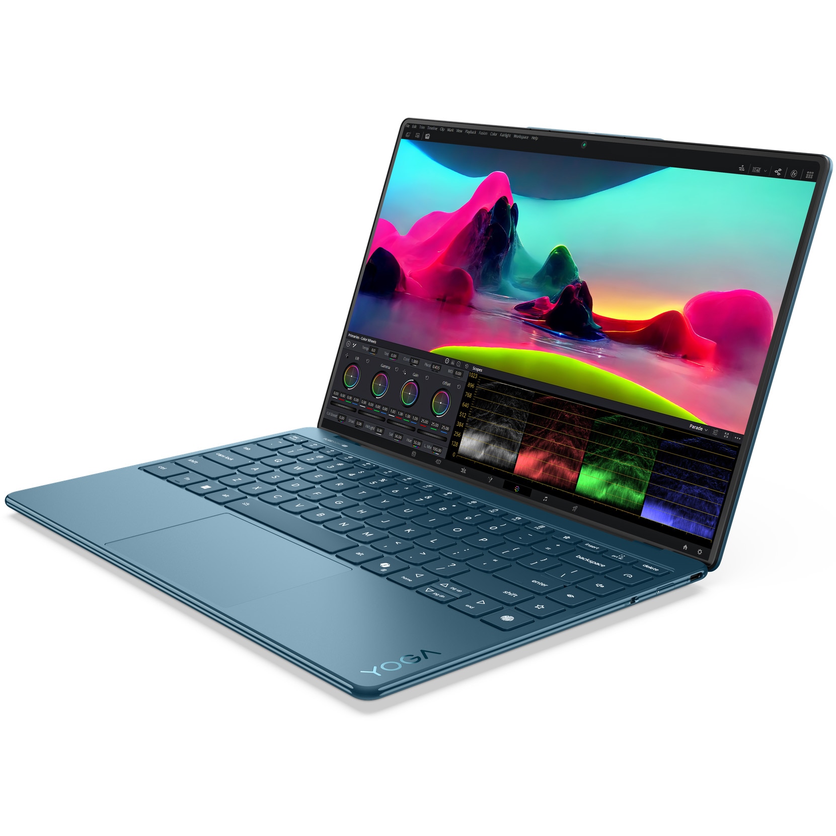 Laptop Lenovo Yoga Slim 9 14ILL10 cu procesor Intel® Core™ Ultra 7 258V pana la 4.8GHz, 14" 4K WQUXGA, OLED, 120Hz, Touch, 32GB LPDDR5x, 1TB SSD, Intel® Arc™ Graphics, Windows® 11 Home, Tidal Teal, 3y on-site Premium Care