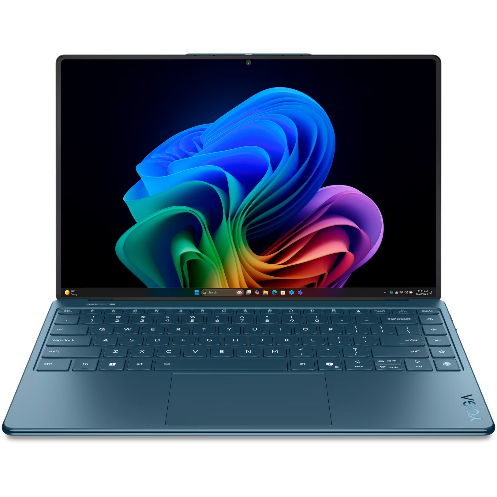 Laptop Lenovo Yoga Slim 9 14ILL10 cu procesor Intel® Core™ Ultra 7 258V pana la 4.8GHz, 14" 4K WQUXGA, OLED, 120Hz, Touch, 32GB LPDDR5x, 1TB SSD, Intel® Arc™ Graphics, Windows® 11 Home, Tidal Teal, 3y on-site Premium Care
