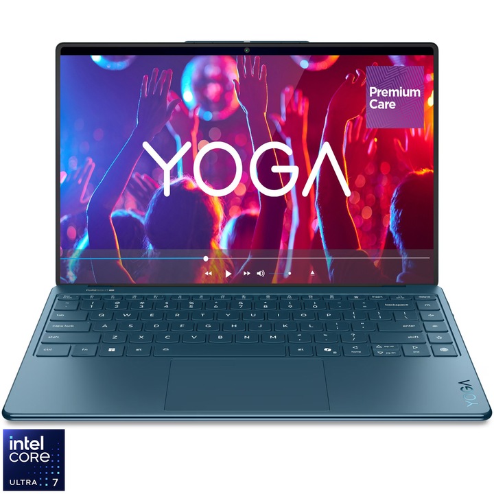 Laptop Lenovo Yoga Slim 9 14ILL10 cu procesor Intel® Core™ Ultra 7 258V pana la 4.8GHz, 14" 4K WQUXGA, OLED, 120Hz, Touch, 32GB LPDDR5x, 1TB SSD, Intel® Arc™ Graphics, Windows® 11 Home, Tidal Teal, 3y on-site Premium Care