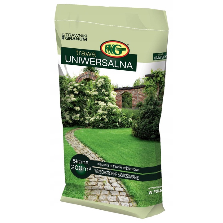 Rasad gazon universal Granum 5kg, rezistenta la calcare, pentru gradini si terenuri recreationale, 200m2