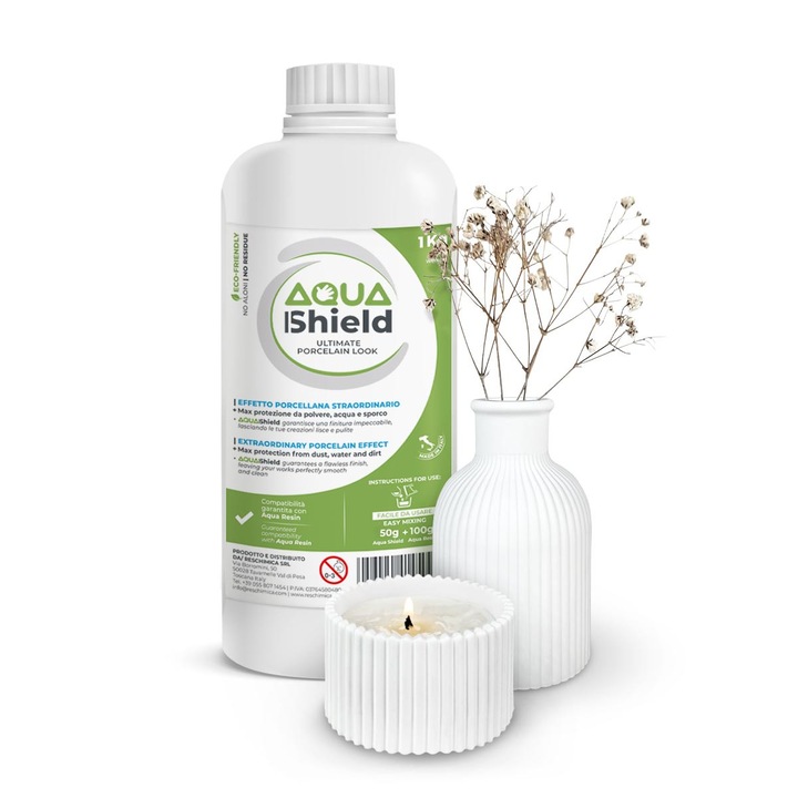Aditiv care face creatiile tale din eco-rasina si ghips impermeabile, lucioase si ultra-rezistente - AQUA SHIELD (1kg)