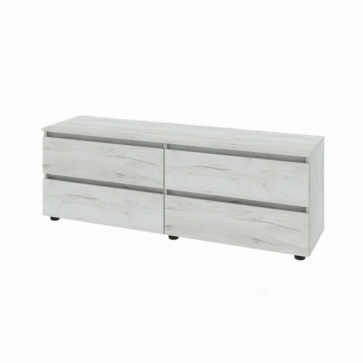 ТВ шкаф Еверест КЛ-1400 Лайт, Крафт Дъб Бял, 140x38x49 см