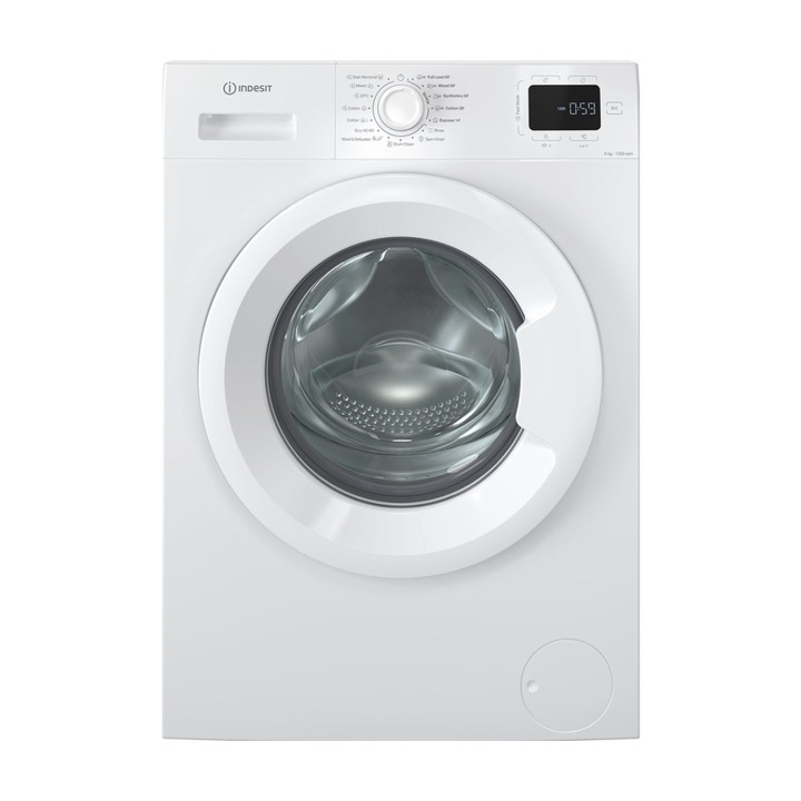 Пералня Indesit IM 642 MY TIME EE, пара, 5 бързи програми, 1200 об./мин., 6 кг, клас B, бяла