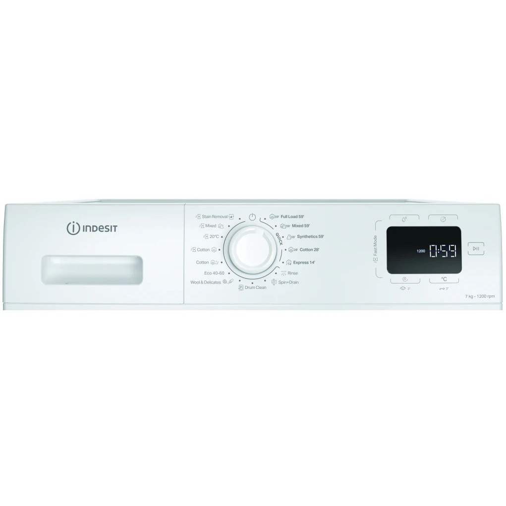 Masina de spalat rufe Indesit IM 762 MY TIME EE, Steam, 5 programe rapide, 1200 rpm, 7 kg, Clasa A, Alba